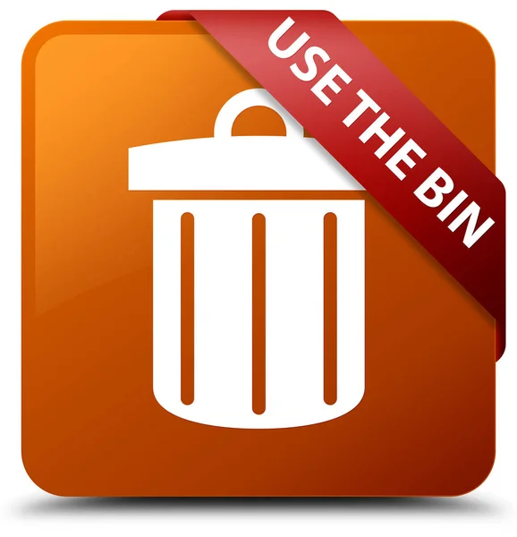 Use the bin (trash icon) brown square button red ribbon in corne