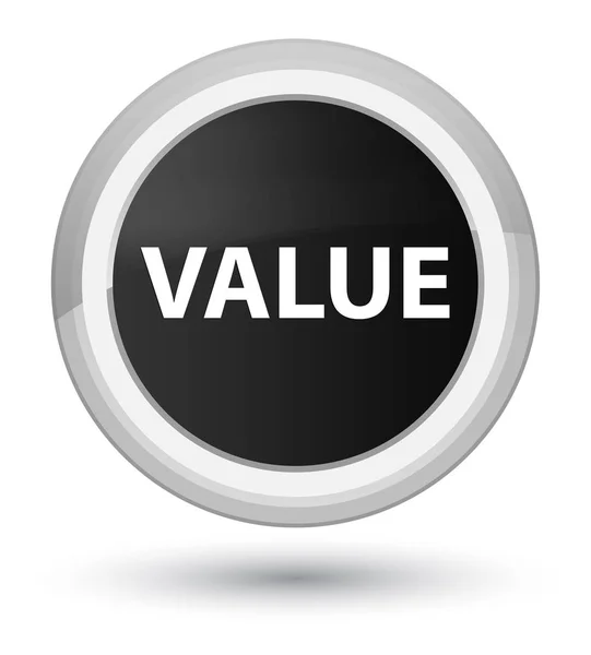 Value prime black round button — Stock Photo, Image