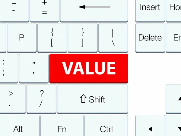 Értéke piros billentyűzet gombra — Stock Fotó
