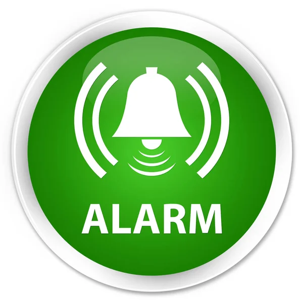 Alarm (Glockensymbol) Premium grüner runder Knopf — Stockfoto