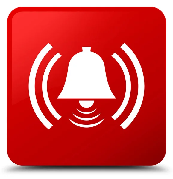 Alarm icon red square button — Stock Photo, Image