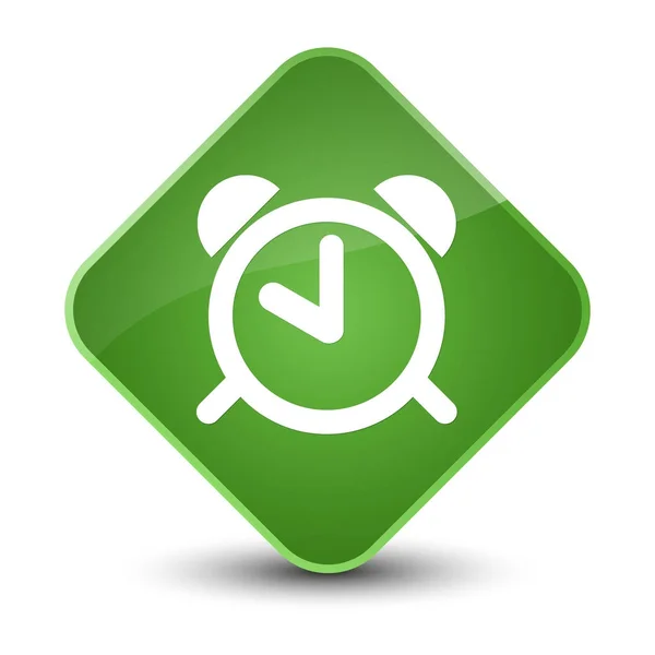 Reloj despertador icono elegante botón de diamante verde suave — Foto de Stock