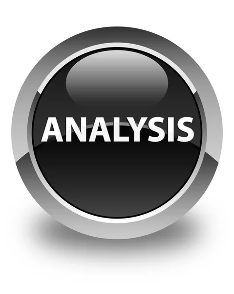 Analysis glossy black round button — Stock Photo, Image