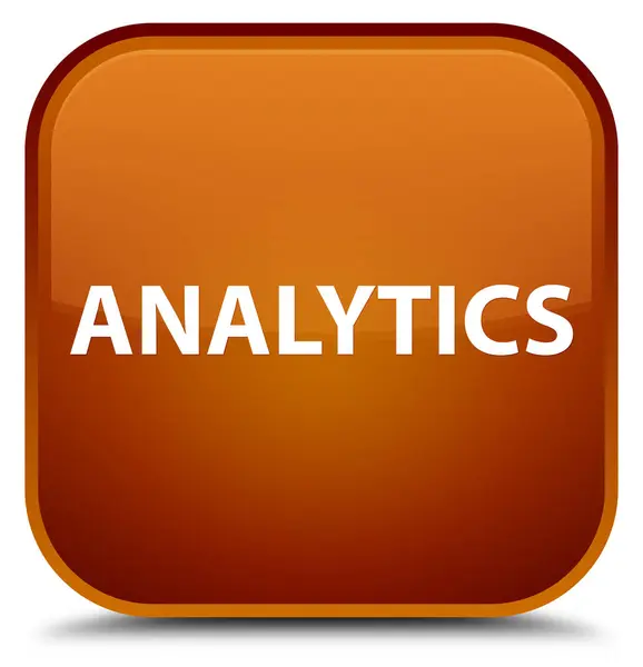 Analytics özel kahverengi kare düğme — Stok fotoğraf