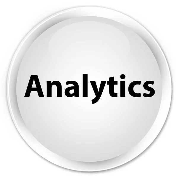 Analytics premium biały okrągły przycisk — Zdjęcie stockowe