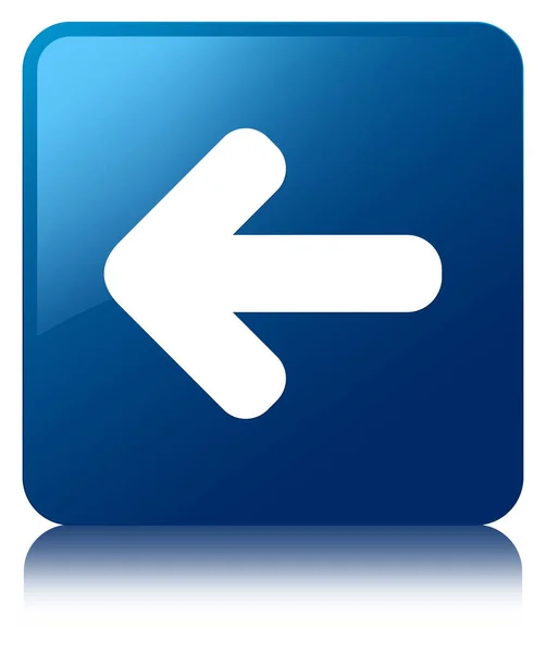 Back arrow icon blue square button — Stock Photo, Image