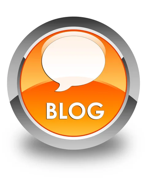 Blog (conversation icon) glossy orange round button