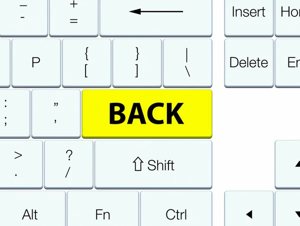 Knappen tillbaka gul tangentbord — Stockfoto