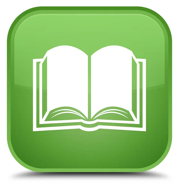 Boek speciale zachte groene vierkante knoop van het pictogram — Stockfoto