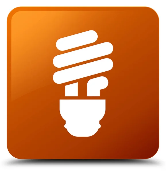 Bulb icon brown square button — Stock Photo, Image