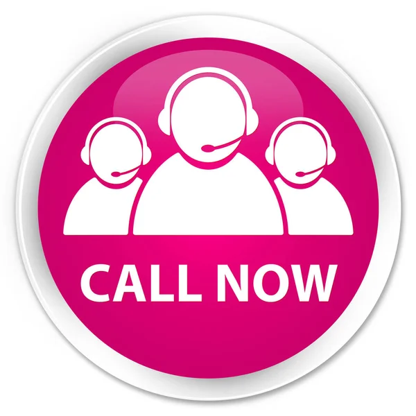 Call now (customer care team icon) premium pink round button