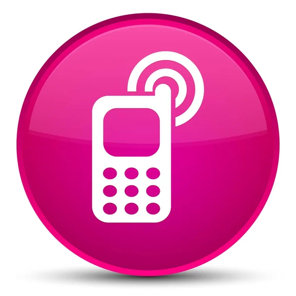 Icône de sonnerie de téléphone portable bouton rond rose spécial — Photo