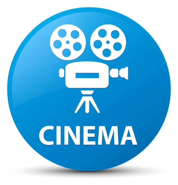 Cinema (video camera icon) cyan blue round button