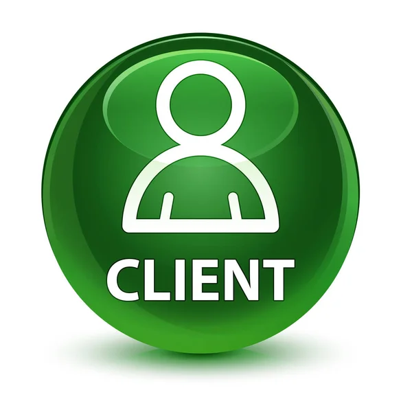 Klient (ikona składnika) szklisty miękki zielony okrągły przycisk — Zdjęcie stockowe