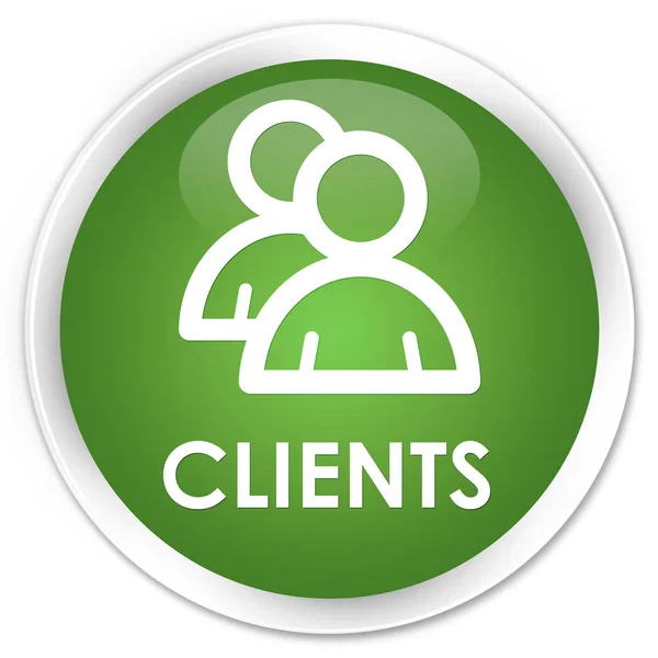 Klientów (grupa ikona) premium miękki zielony okrągły przycisk — Zdjęcie stockowe
