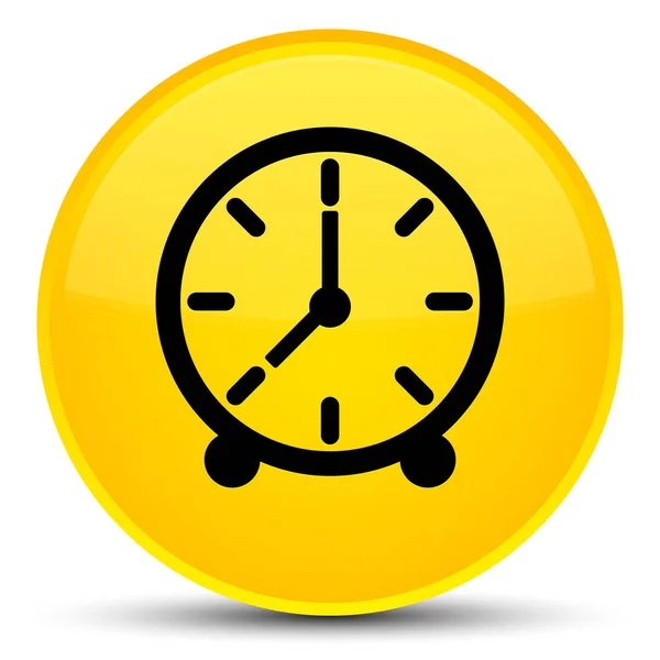 Піктограма годинника спеціальна жовта кругла кнопка — стокове фото