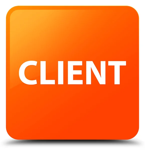 Pulsante quadrato arancione client — Foto Stock