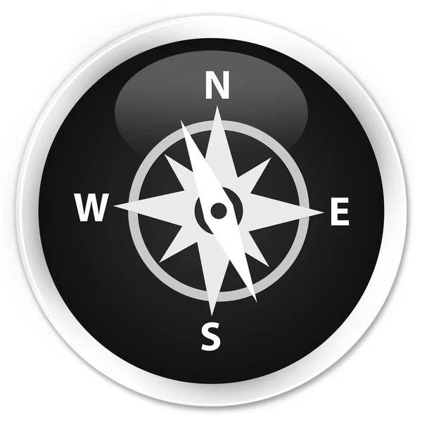 Compass icon premium black round button — Stock Photo, Image