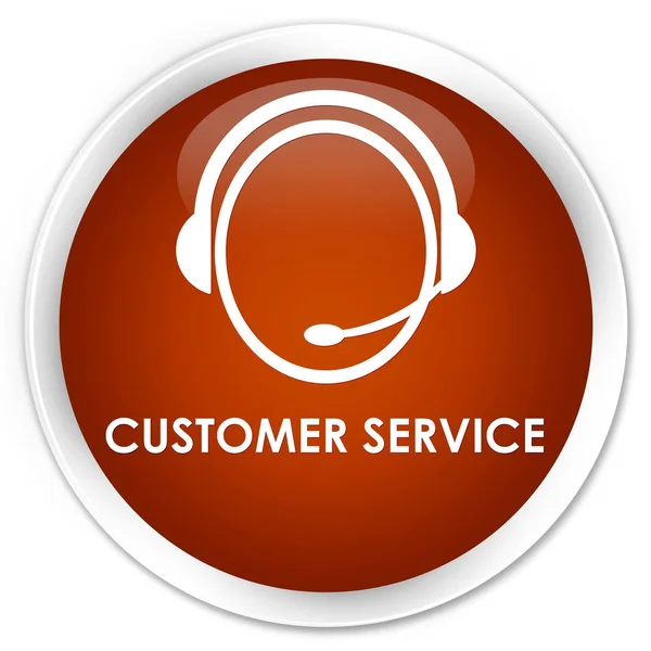 Customer service (customer care icon) premium brown round button