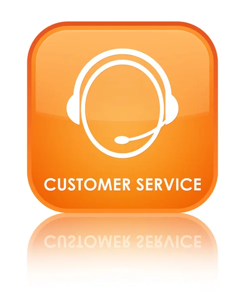 Servizio clienti (icona del servizio clienti) speciale culo quadrato arancione — Foto Stock