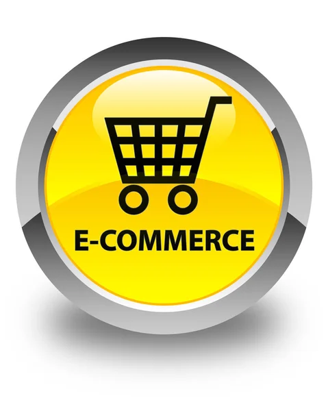 E-commerce bouton rond jaune brillant — Photo
