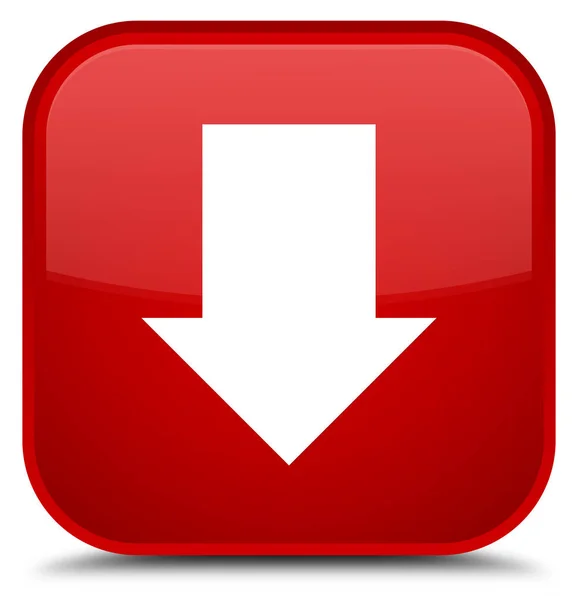 矢印アイコン特別な赤い四角ボタンをダウンロードします。 — ストック写真