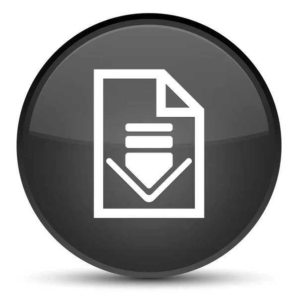 Download document icon special black round button — Stock Photo, Image