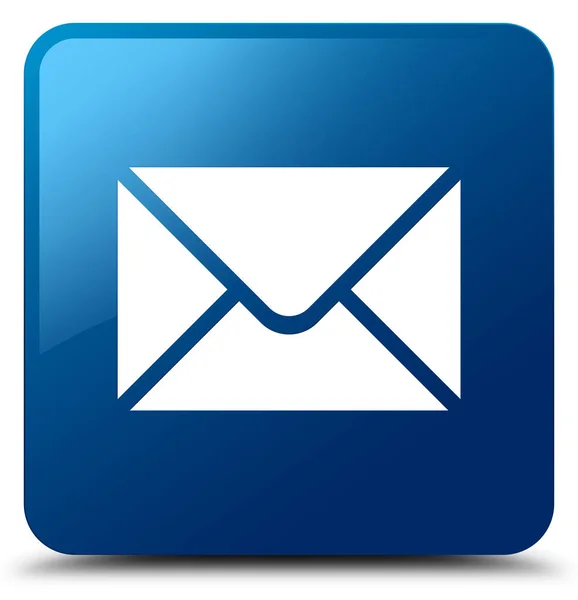E-posta simgesi mavi kare düğme — Stok fotoğraf