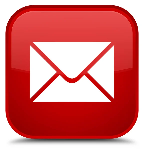 Email icona speciale pulsante quadrato rosso — Foto Stock