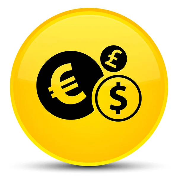Піктограма фінансів спеціальна жовта кругла кнопка — стокове фото