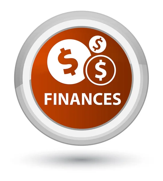 Finanças (sinal de dólar) botão redondo marrom principal — Fotografia de Stock