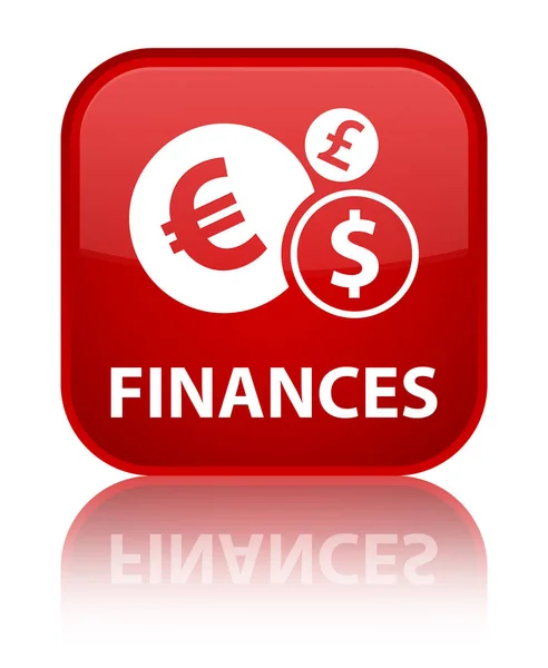 Finances (euro sign) special red square button — Stock Photo, Image