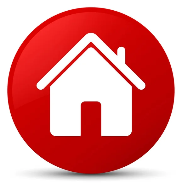 Ikonę domu czerwony okrągły przycisk — Zdjęcie stockowe