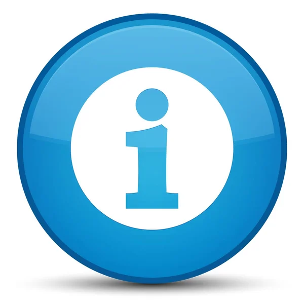 Info pictogram speciale cyaan blauw ronde knop — Stockfoto