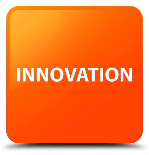 Innovatie oranje vierkante knop — Stockfoto