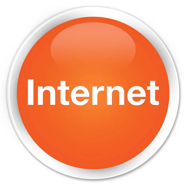 Internet premium orange runda knappen — Stockfoto