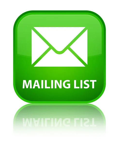 Mailingliste spezielle grüne quadratische Taste — Stockfoto