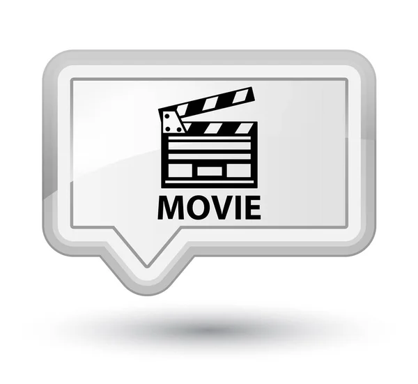 Przycisk główny baner biały film (ikona spinacza do kina) — Zdjęcie stockowe