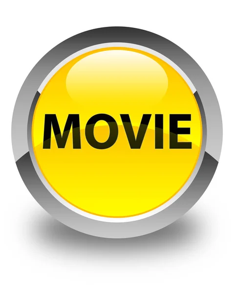 Movie glossy yellow round button — Stock Photo, Image
