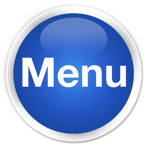 Menu Premium blu pulsante rotondo — Foto Stock