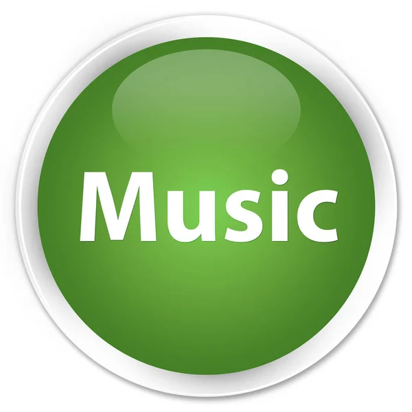 Botão redondo verde suave premium música — Fotografia de Stock