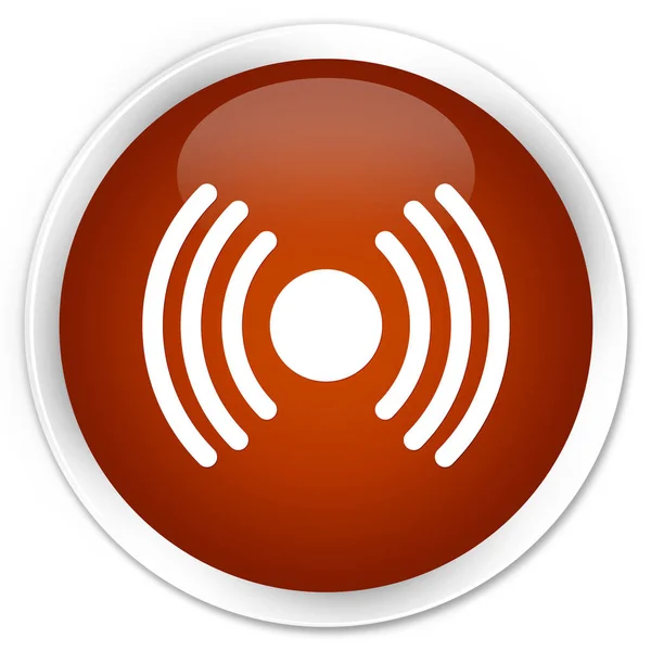 Network signal icon premium brown round button — Stock Photo, Image