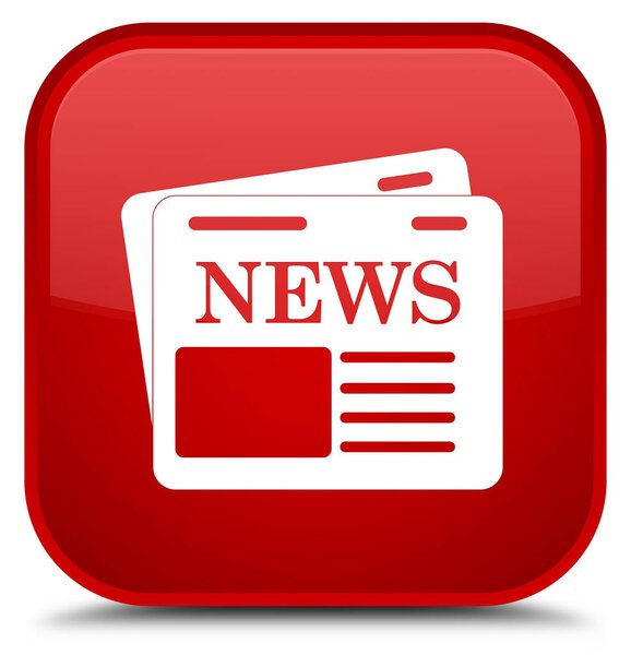 Newspaper icon special red square button