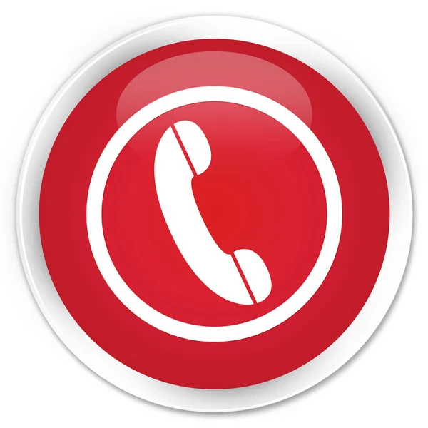 Telefon ikonu premium červené kulaté tlačítko — Stock fotografie