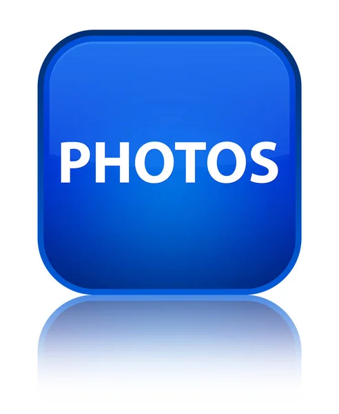 Foton speciella blå fyrkantiga knappen — Stockfoto