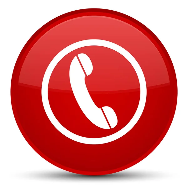 Przycisk okrągły czerwony ikona specjalne telefonu — Zdjęcie stockowe