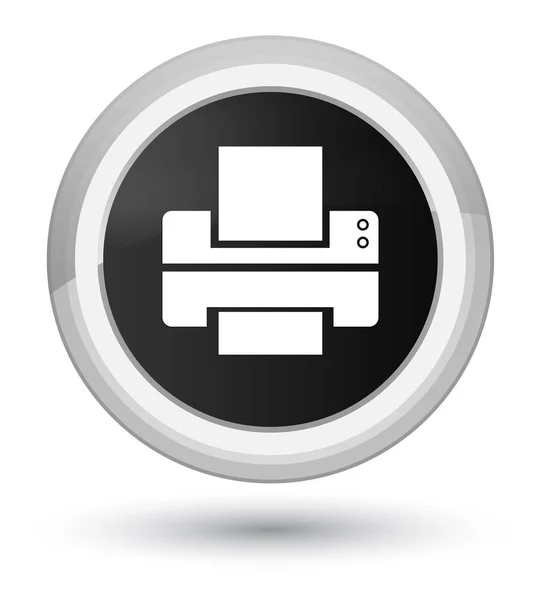 Tiskárna ikonu prvotřídní černé kulaté tlačítko — Stock fotografie