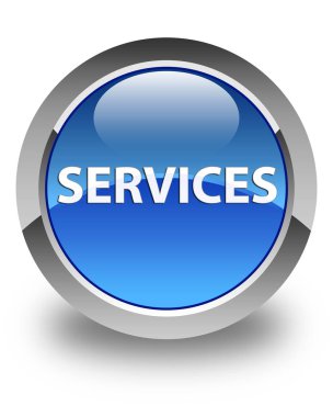 Hizmetleri parlak düğme mavi