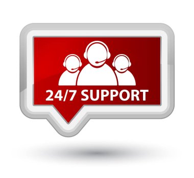 24/7 Destek (müşteri bakım ekibi simgesi) asal Kızıl bayrak düğmesini
