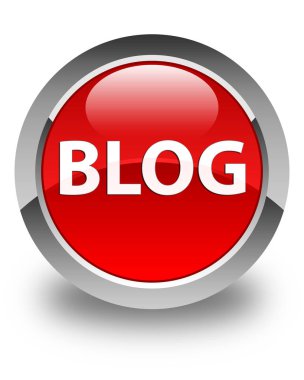Blog parlak kırmızı yuvarlak düğme
